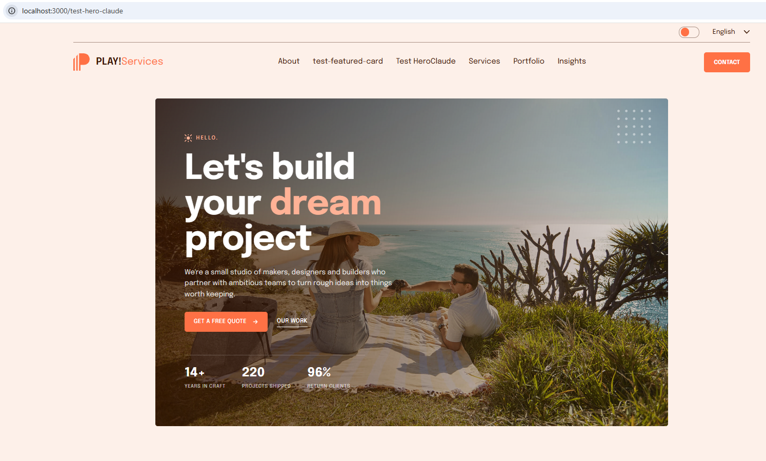New Hero banner running on headless Sitecore