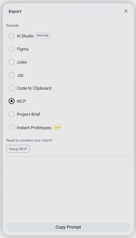 Stitch export options