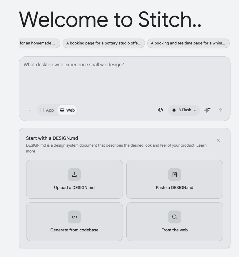 Stitch prompt window